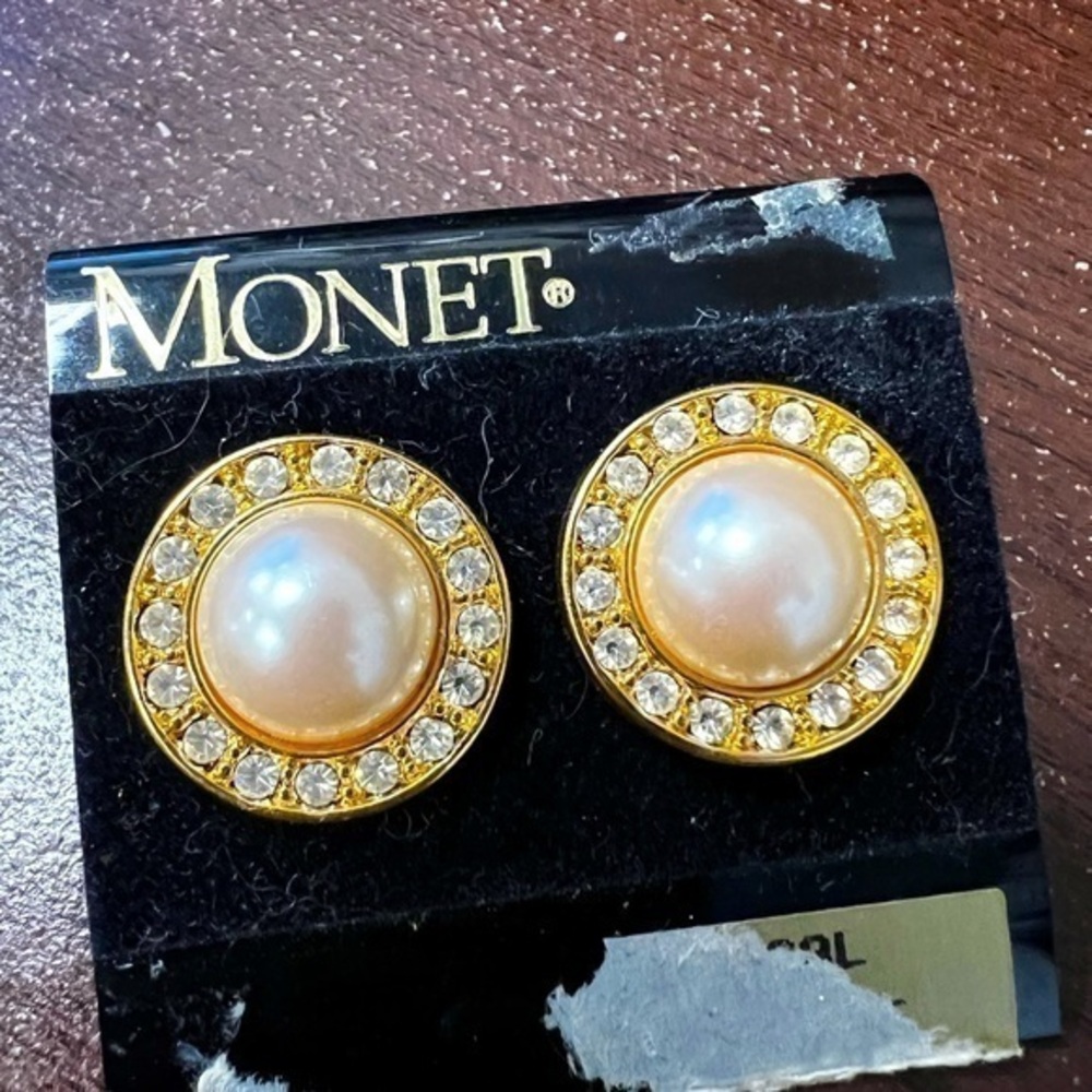 Monet Pearl & Diamond Earrings